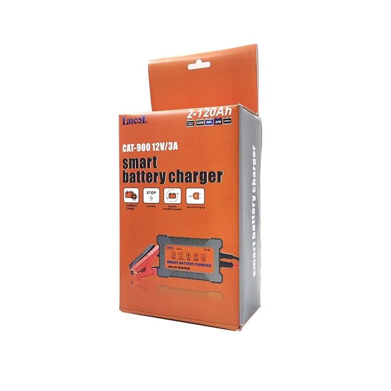 LANCOL CAT900 Tragbares Autobatterieladegerät 12V 3A Vollautomatisches Intelligentes Autobatterieladegerät Reparatur Wartungsgerät Nass Trocken Blei-Säure