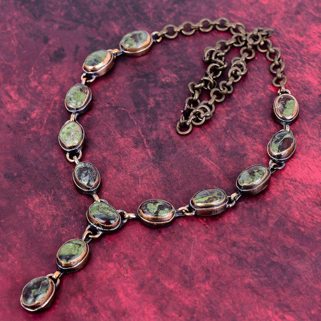 Collier Pierre de Dragon Cuivre Électroformé Collier Réglable