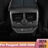 Car Interior Armrest Box Rear Air Condition Vent Cover Trim Air Outlet Decor Stickers For Peugeot 3008 5008 GT Hybrid 2016-