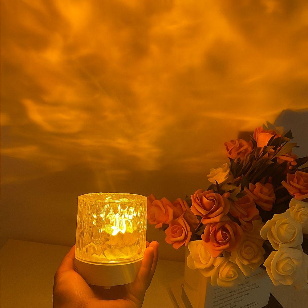 16 Colors Water Ripples Lights USB Rotating Water Wave Lamp  Bedside Table