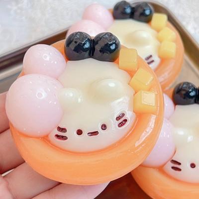 Cat Egg Tarts Bursting Creamy Imitation Silicone Feel Mud Decompression Toy