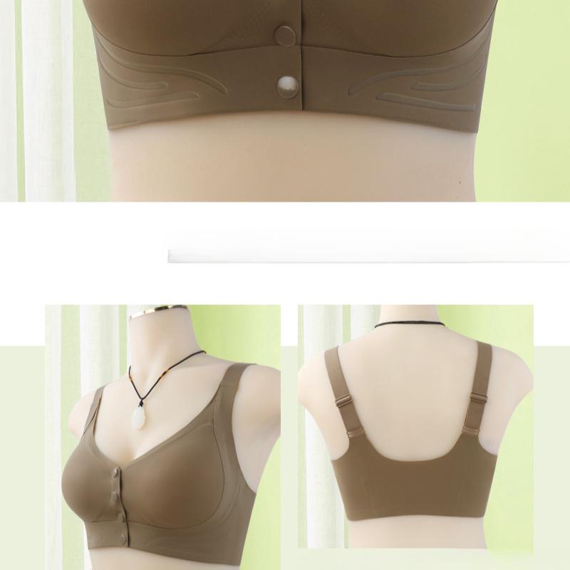 Modische, nicht abzeichnende Unterwäsche mit vorderem Verschluss für Damen, verstärkt unter der Brust, rutschfest, ohne Bügel, BH in Übergröße für ältere Frauen