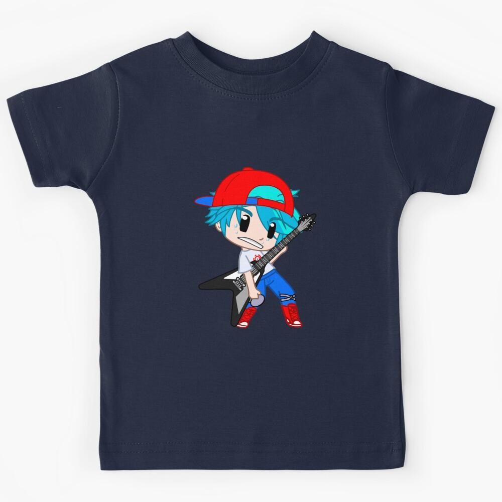 Chibi Gacha club boy with electric guitar - Rocker chibi doll - Sport Chibi Gacha boy - kawaii anime dolls - Gacha Club dolls Kids T-Shirt 150