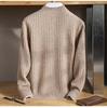 Men's Thickened Wool Knit Cardigan with Stand Collar Zipper Sweater