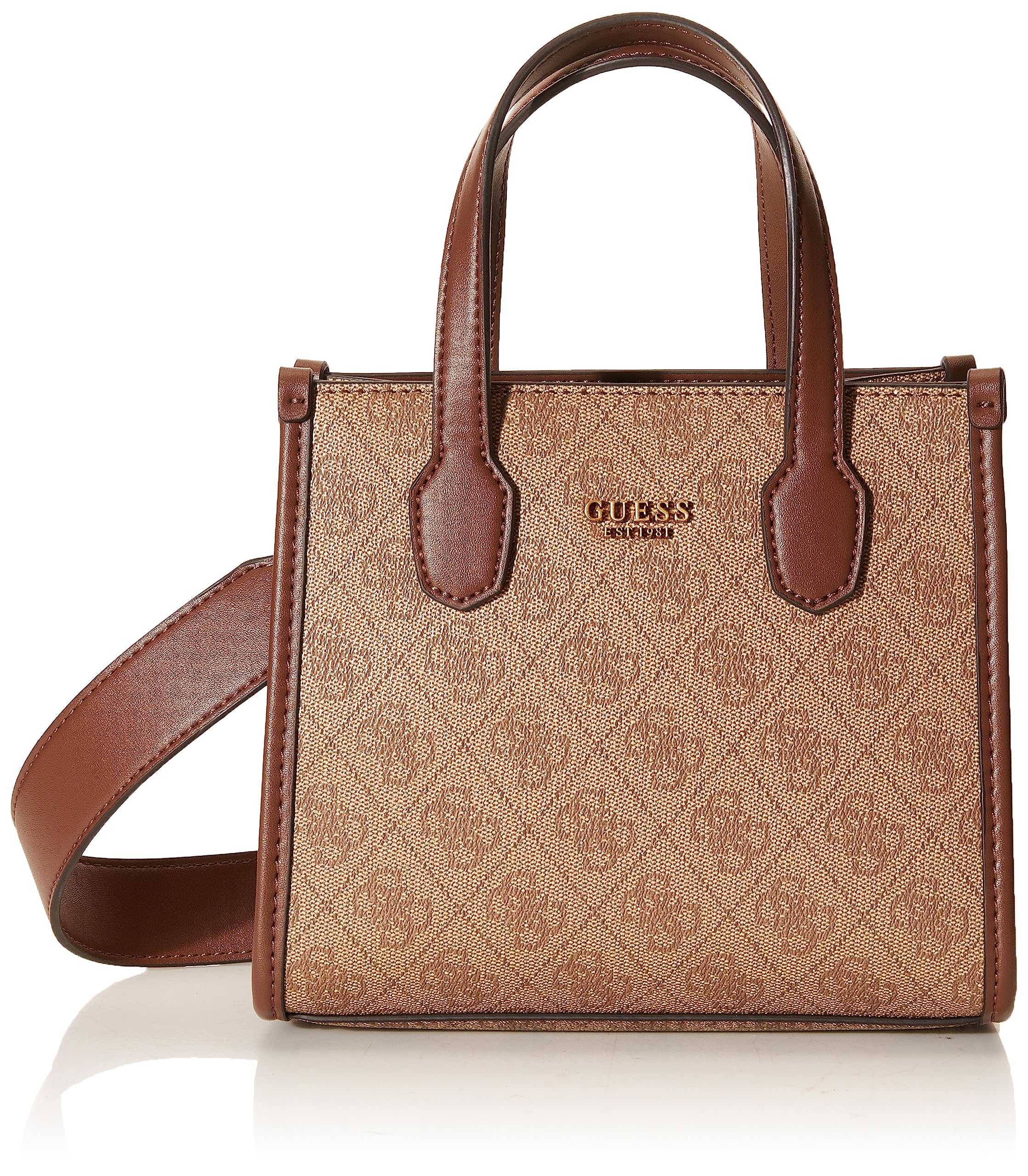 

Сумка-тоут GUESS Silvana mini latero PROCESSING PROCESSING, логотип/коричневый,