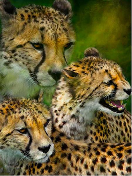 5D DIY Diamond Painting Leopard Mosaic Diamond Embroidery Full Round Drill Animal Cross Stitch Kit Home Decoration