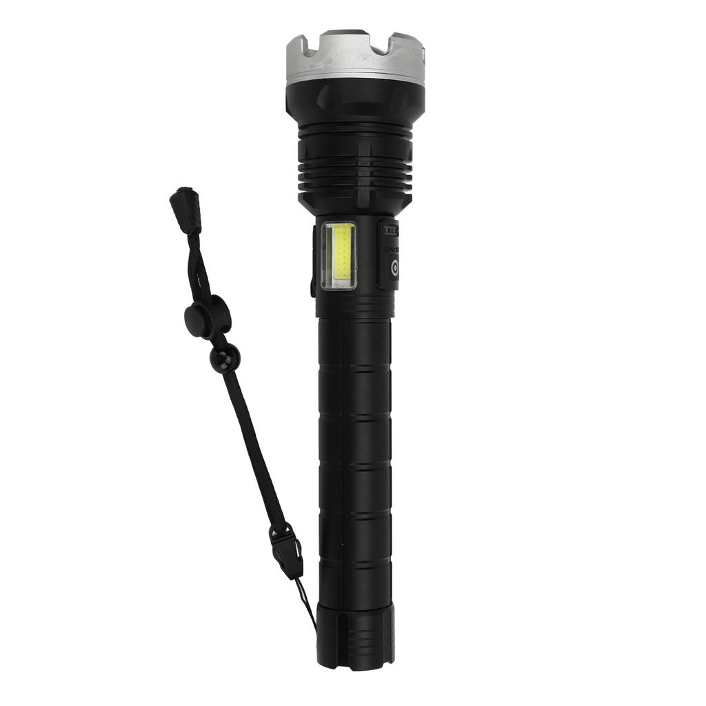 Outdoor Flashlight Super Bright Torch USB Rechargeable Zoomable Retractable Aluminium Alloy Shell Waterproof Flashlight for Camping Travel