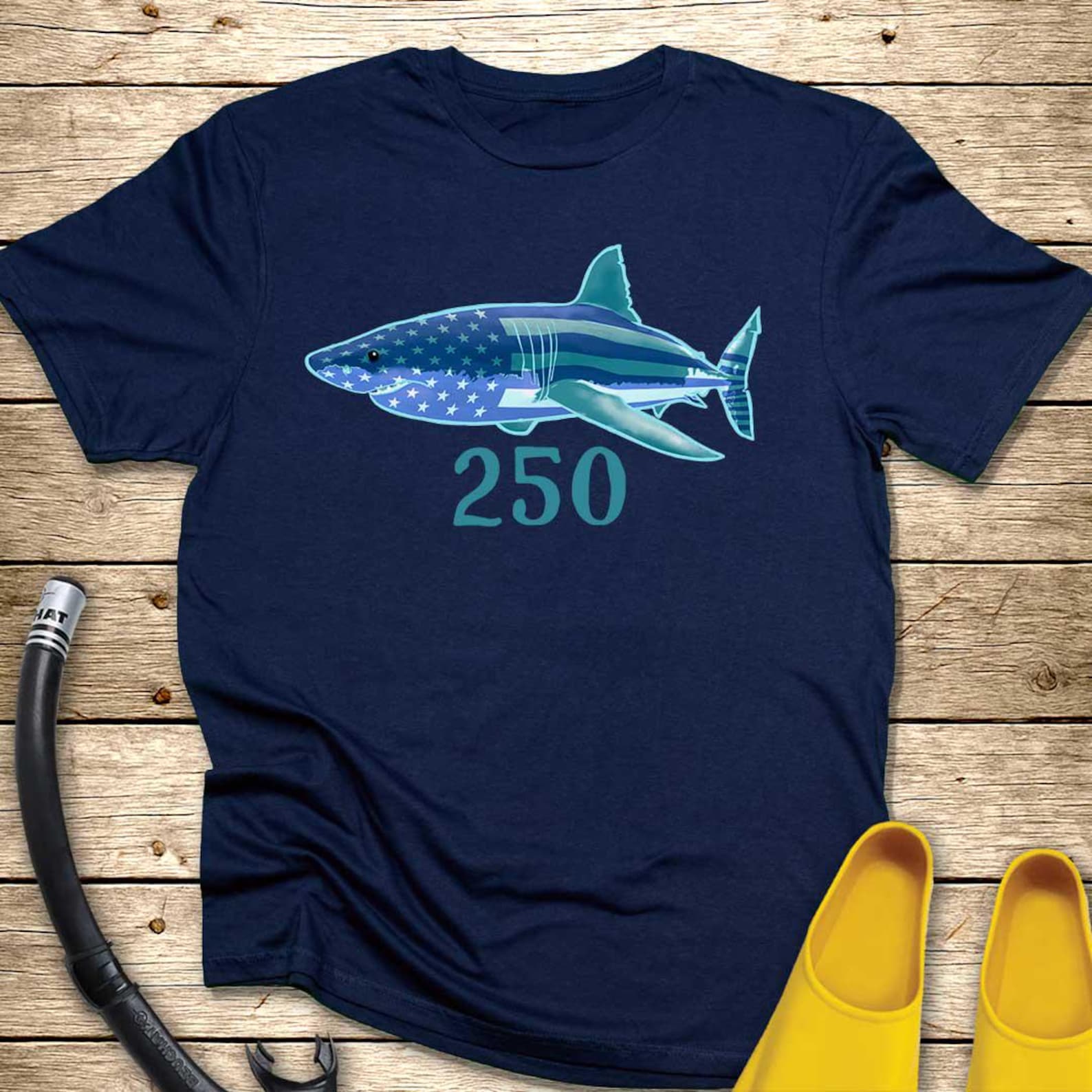 USA 250 Shark T-Shirt L