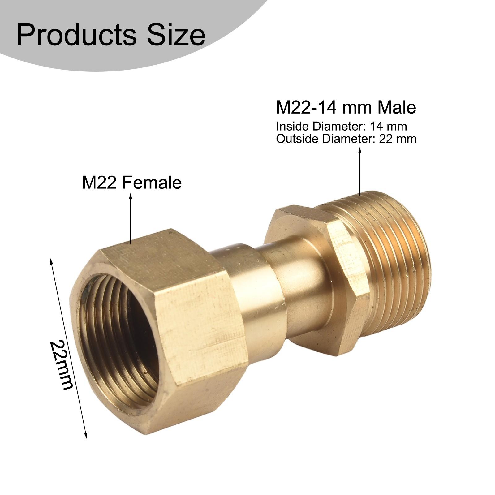 

Washer Adapter M22 14mm Thread Fitting Swivel Joint 360 Degree Rotation