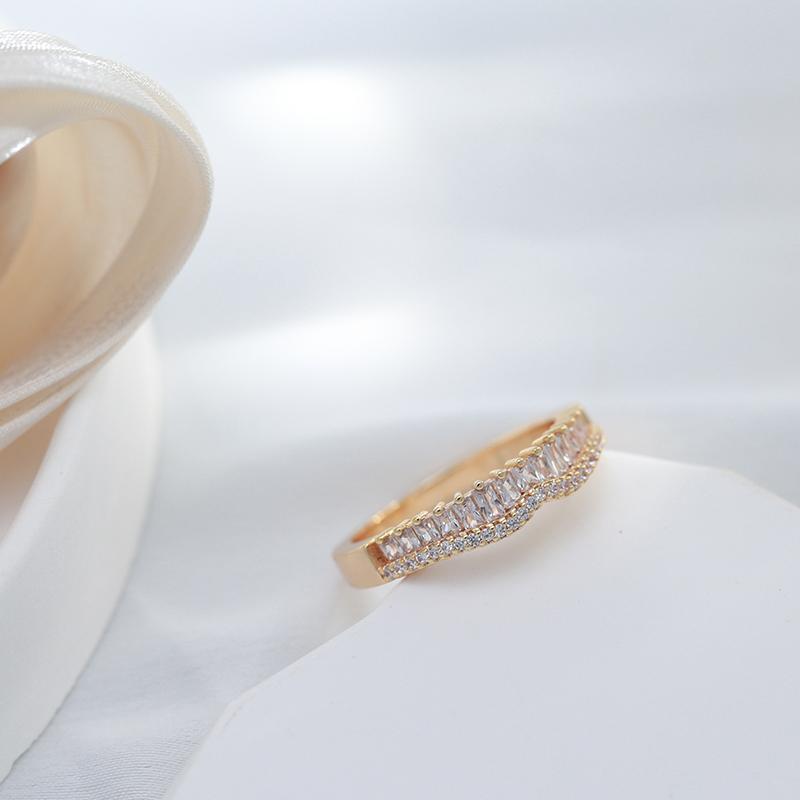 Kinel Natural Zircon Full Paved Rings For Women Luxury Rose Gold Color Fine Jewelry
