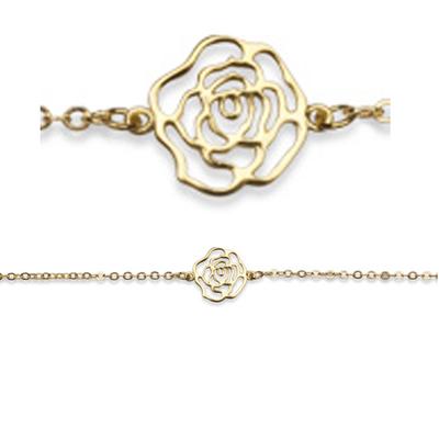 [R3518] - Gold Plated Bracelet 'Camélia' - 12 Mm