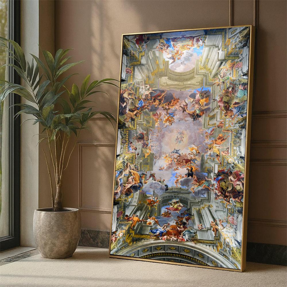 Triumph des Hl.. Ignatius von Loyola Kunst Ölgemälde Drucke St. Ignatius Leinwanddruck Poster Deckenfresko Kunst Leinwandbild