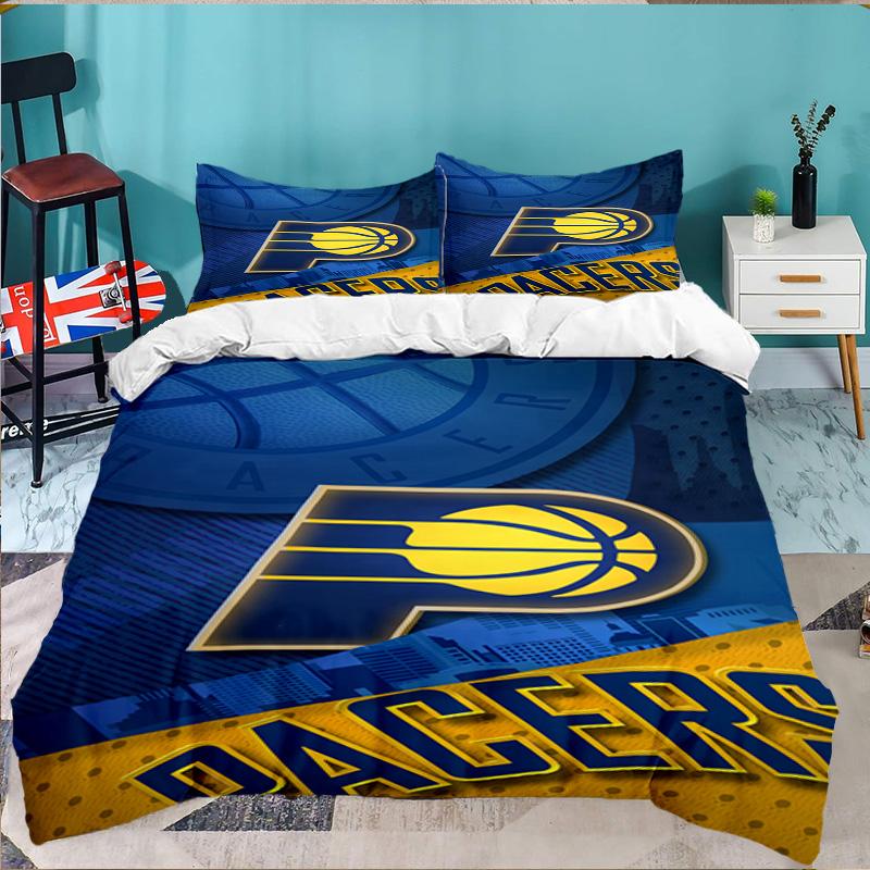 Squadra di Pallacanestro Pacers Set Biancheria da Letto 3 Pezzi, Include 1 Federa per Piumone e 2 Federe per Cuscini, Regalo Perfetto per Natale, Ideale per Camera da Letto, Dormitorio