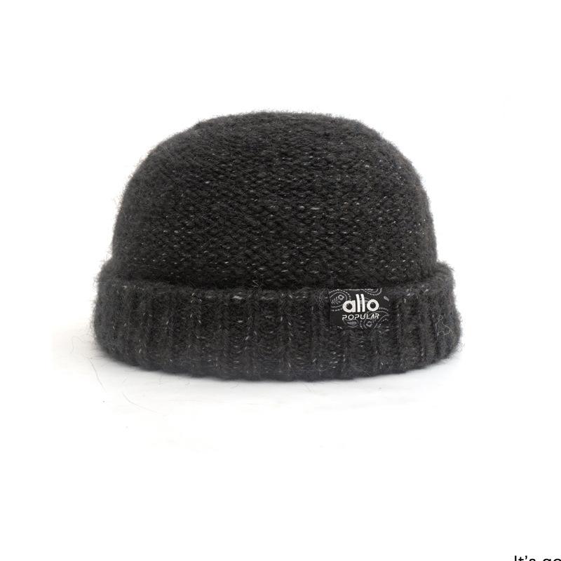 New landlord hat autumn and winter warm knitted hat men s and women s same ruffian handsome melon fur hat fashionable versatile cold hat tide One size