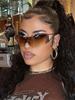 Cyberpunk Y2K Sunglasses Women Fashion Rimless One Piece Sun Glasses Men Vintage Shades 2000S Accessories 90S Gradient Glasses