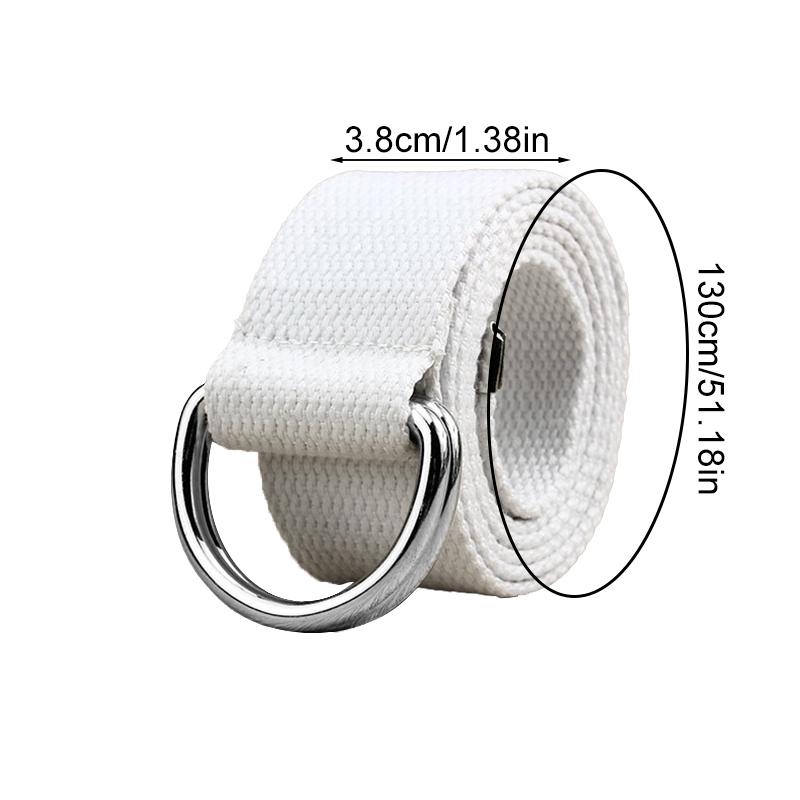 1Pc Nylon/Alloy Casual Solid Color Fashion Double D-ring Buckle Wide Belt Men/Women Jeans