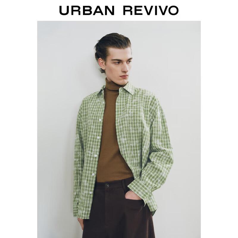 UR Men s Color-block Plaid Long Sleeve Shirt L