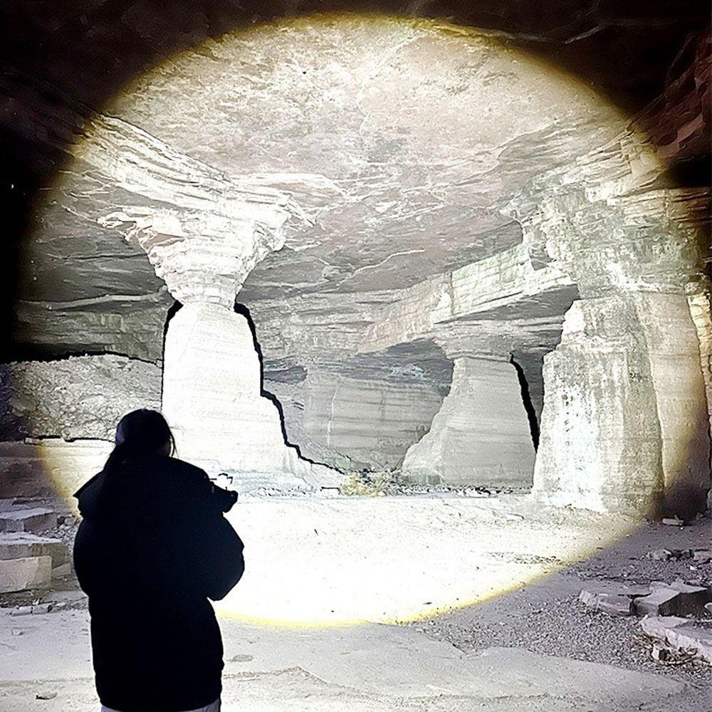 High Power Telescopic  Zoom Torch Powerful Camping Light LED Display  Flashlight  Hiking