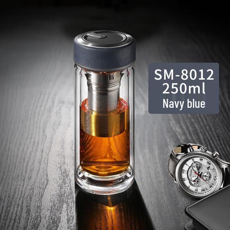 High-End Double-Layer Glass Mug with Infuser