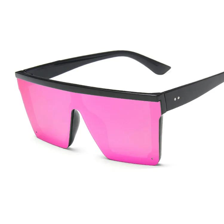 Fyrkantiga Solglasögon Dam Lyxig Vintage Märke Designer Solglasögon Kvinna Stor Ram Spegel Svart Silver Platt Topp Oculos De Sol
