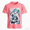 Summer New Animation Surrounding Pink Green Neon Hatsune Miku Sweet Cool Loose Breathable Cotton Tshirts For Unisex And Unisex
