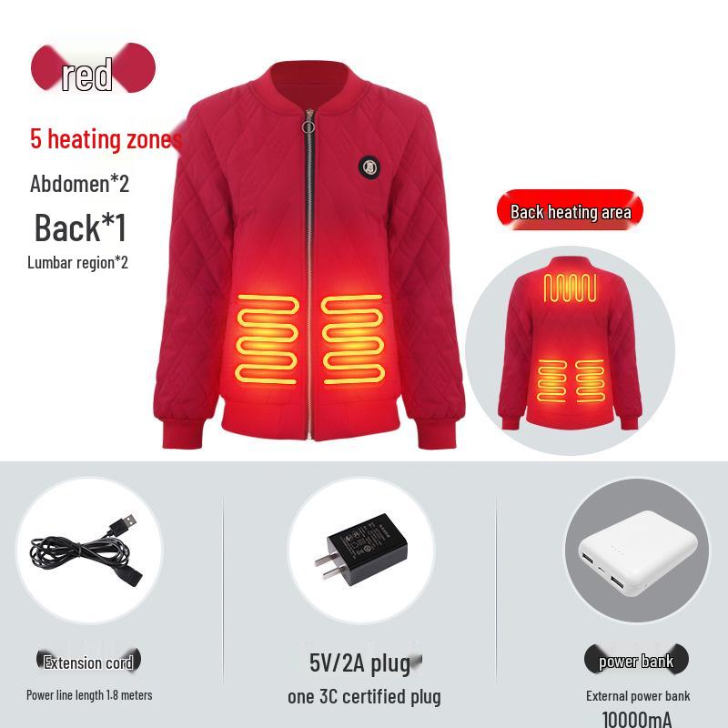 Smart Heated Cotton Jacket with Carbon Fiber for Winter Travel Protection