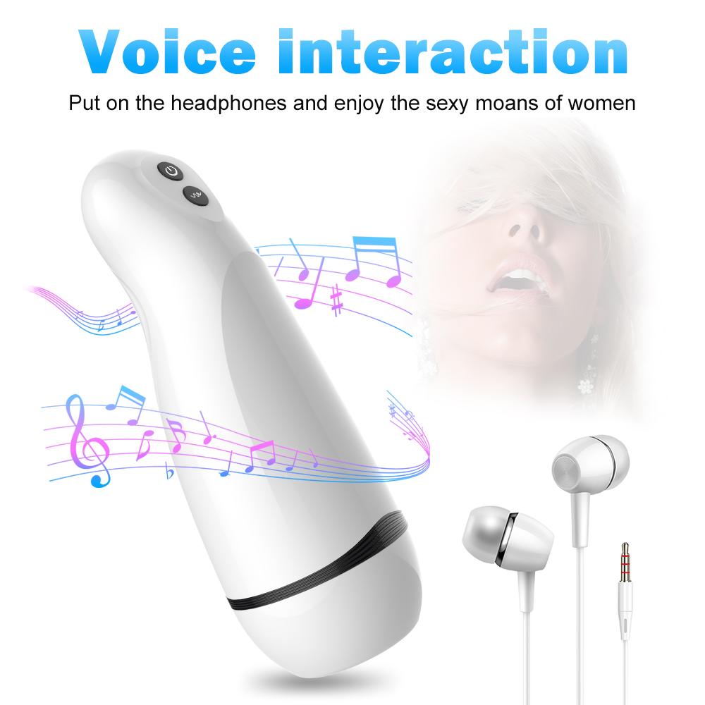 Powerful Male Automatic Masturbation Device Voice Interaction 3D Realistic Vagina Oral Sex Device 10 Frequency Vibration Penis Exerciser Sex Tool