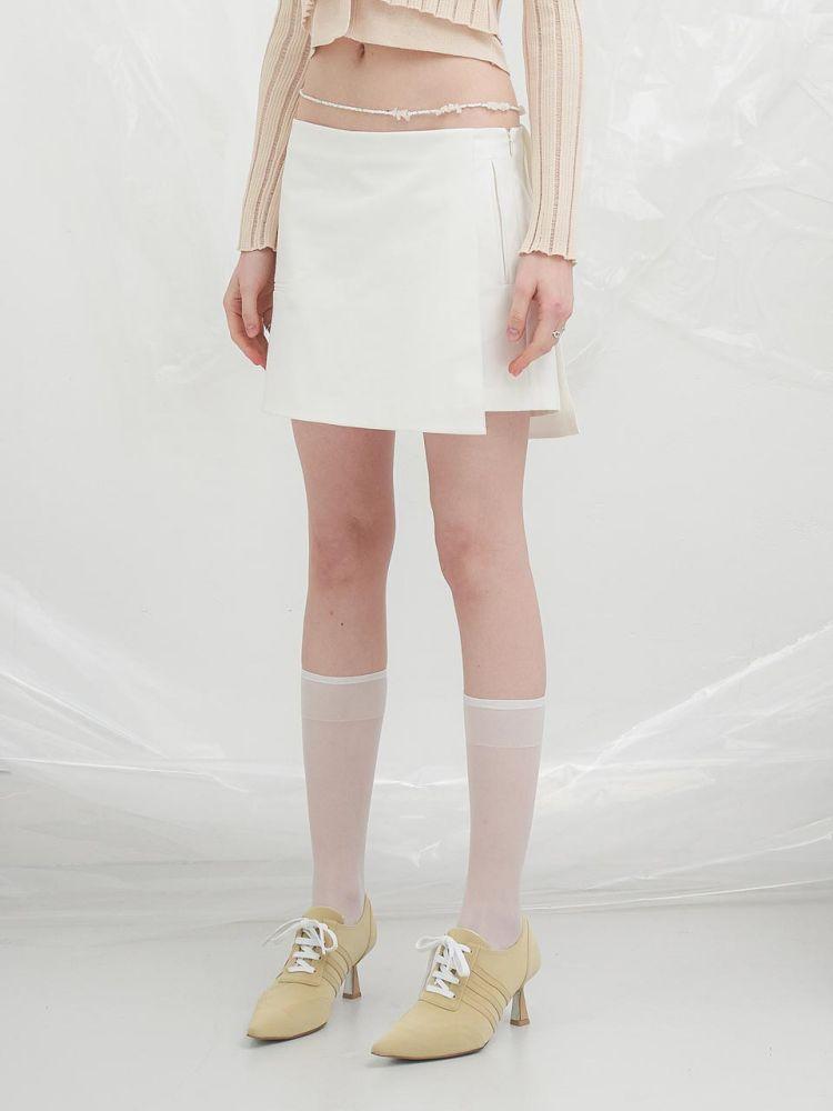 Yusentig Mini Wrap Skirt White Aw4Ms46001