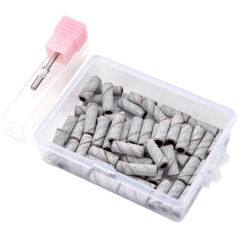 Small Sanding Bands for Nails Drill Nail Sanding Drill Bits Set 80/120/150/180/240 Grits Nail Sanding File for Nail