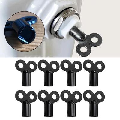 8PCS  Radiator Heating Exhaust Button Heating Bleed Key Black Radiator Bleed Key  Easy Venting & Noise Reduction