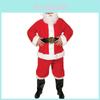 Traditional Men's Santa Claus Costume With Beard Belt And Hat In Classic Red And White