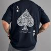 Mens Loose Fit Cotton Tee With Retro Shovel Print Casual Short Sleeve T-Shirt Style