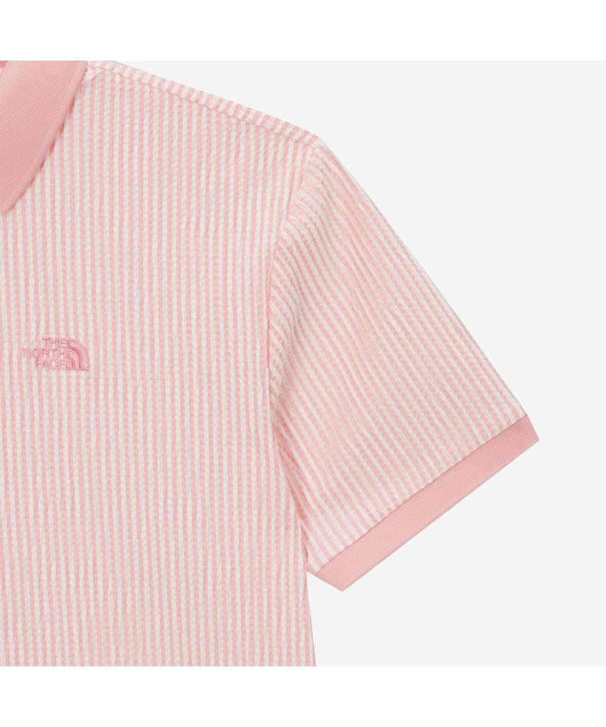 Noseupeiseu Nt7Ps43D Women'S Waffle Short Sleeve Polo Light Pink