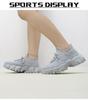 Breathable Fly-Knit Lace-Up Casual Men's Outdoor Sneakers with Thick Soles