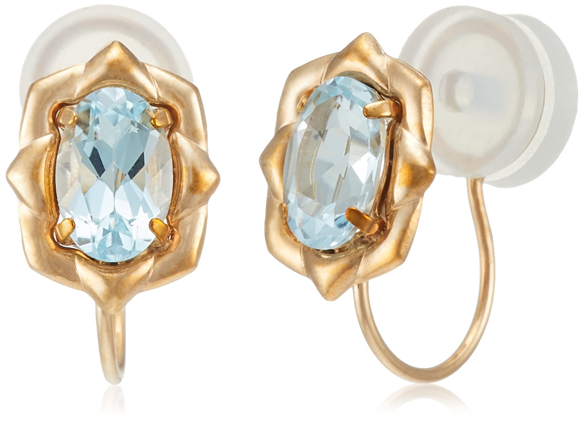 

November Birthstone Blue Topaz K10 Yellow Gold Earrings [Estelle] 0281-0655-0038-0000