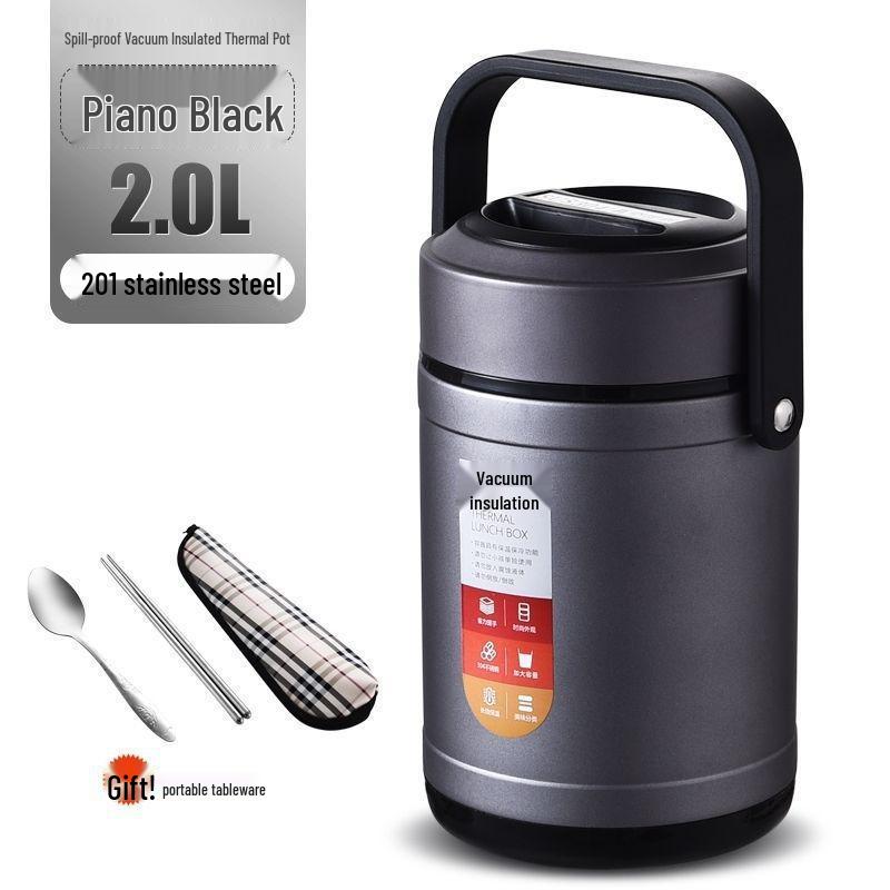 304 Stainless Steel Triple-Layer Insulated Lunch Box for Students & Office Workers