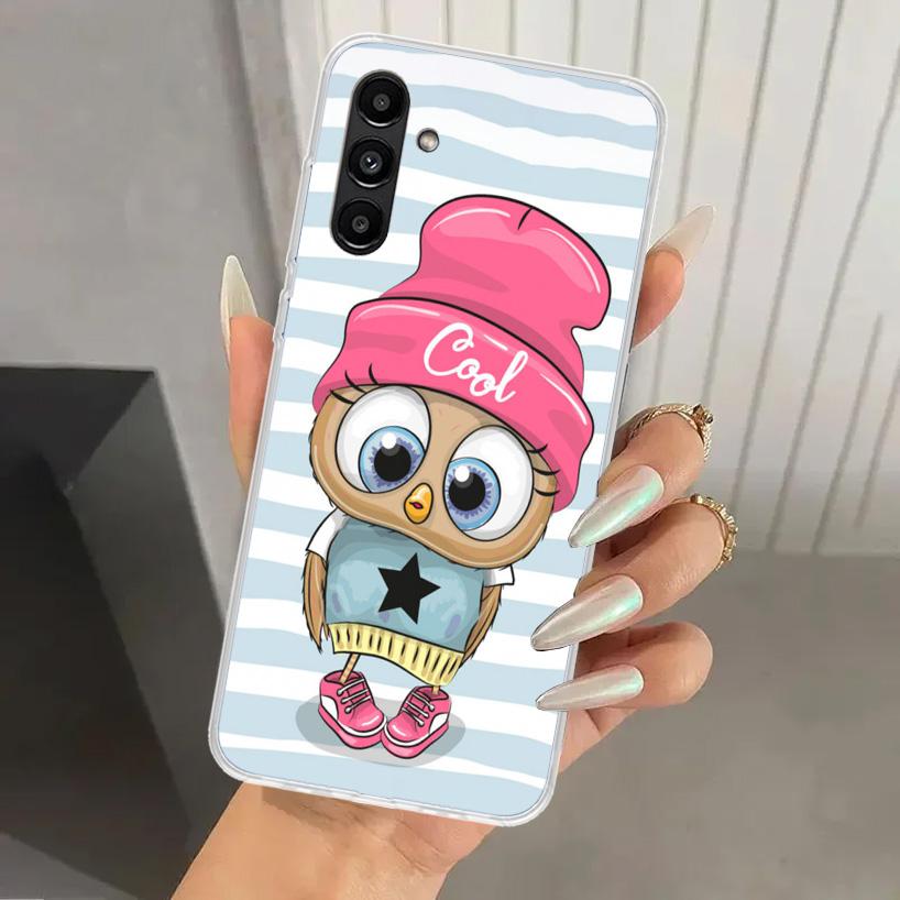 Cartoon Cute Owl LoveLy Phone Case for Samsung Galaxy A16 A26 A36 A56 A15 A25 A35 A55 A14 A24 A34 A54 A13 A23 A33 A53 A05S A04S