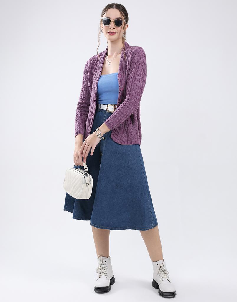 MONTE CARLO Women's V Neck Full Sleeve Cardigan