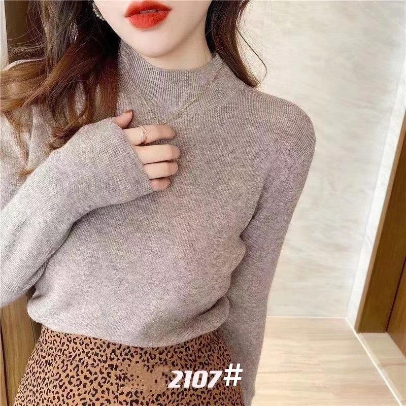 Semi-turtleneck Bottoming Shirt for Women's Autumn and Winter New Knitted Sweater Bottoming Inner Temperament Knitted Sweater for Women