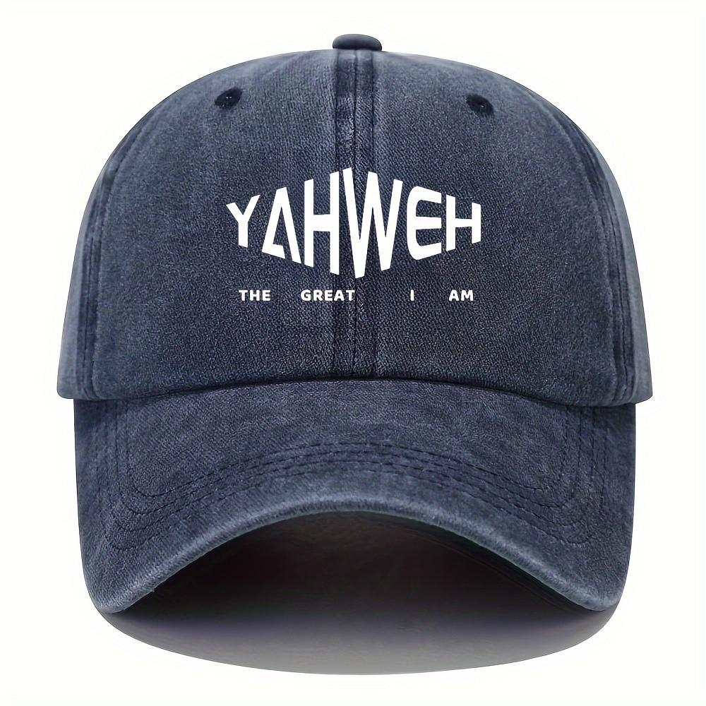 Yahweh The Great I Am Washed Baseball Cap Cotton Adjustable Outdoor Sunscreen Hat One Size