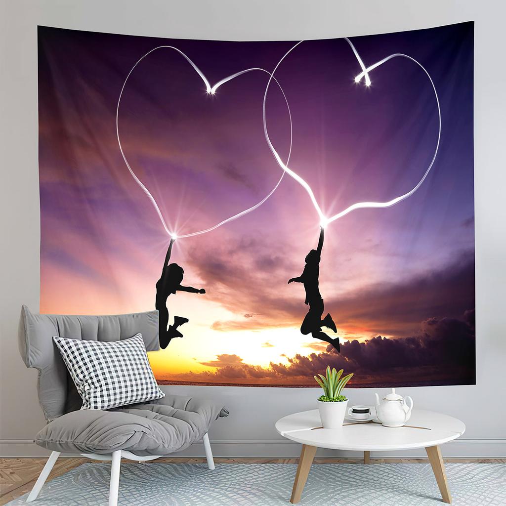 Love Heart Tapestry Romantic Lover Tapestry Creative Gift Tapestry Wall Hanging Decor Tapestries Bedroom Home Living Room Dorm