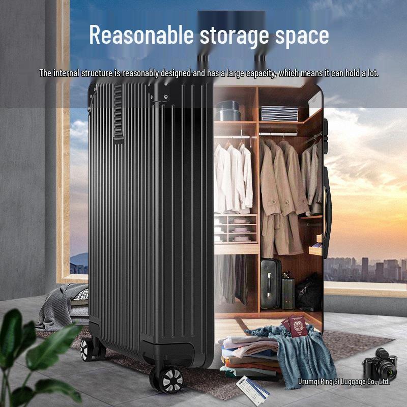 32-Inch Large Capacity Trolley Suitcase with Universal Wheels - Durable Leather Design for Men and Women