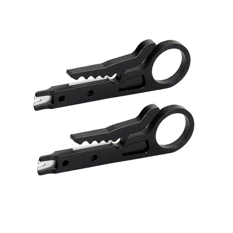 3pcs black/blue/yellow portable wire stripping pliers small wire stripping knife wire cutting tool network cable crimping pliers
