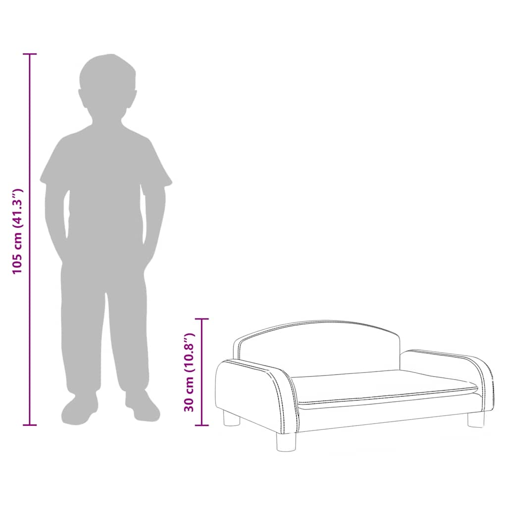 Kids  Sofa Cream 70 x 45 x 30 cm Fabric