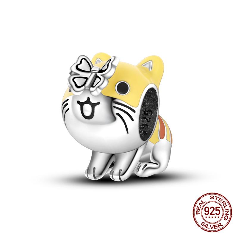 Originale Eulenperlen, 100 % Kupfer, Glückskatzen-Elefanten-Anhänger, passend für Originalarmbänder, DIY-Schmuckherstellung, Geschenk für Frauen