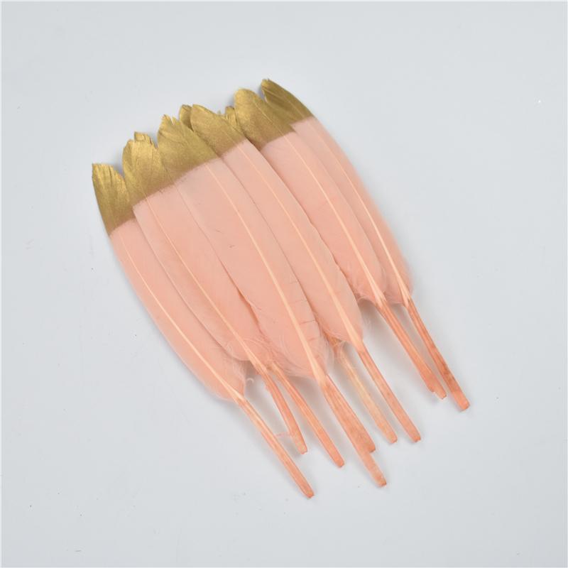 10-15cm/4-6inch Golden Powder Dipped Duck Feathers for Crafts Natural Feather Handicraft Accessories Diy Decoration