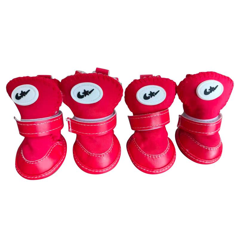 Durable Pet Warm Shoes with Lambswool Lining and Rubber Sole