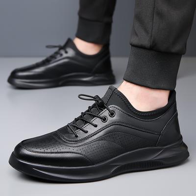 Fashion Leisure and Comfortable Men's Hollow Sports Shoes Leather Shoes Outdoor Walking  Footwear Luxury Man Breathable Minimalism Shoes