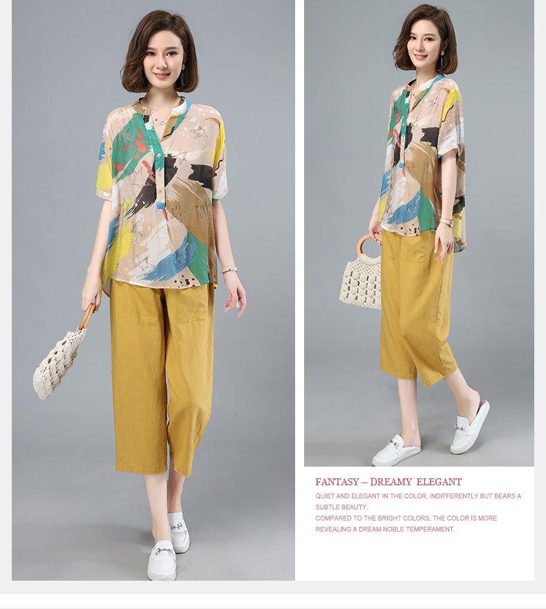 2025 New Plus Size High Waist Cotton Linen Capri Harem Pants for Women - Summer Casual Style