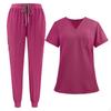 Women Scrub Uniform Set Jogging Cloth Top and Jogger Pants for Yoga Pet Grooming